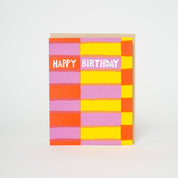 Birthday Fruit Stripe Letterpress Greeting Card by Egg Press