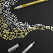 Gold & Silver Extra Fine Tip Acrylic Paint Marker Set Of 6