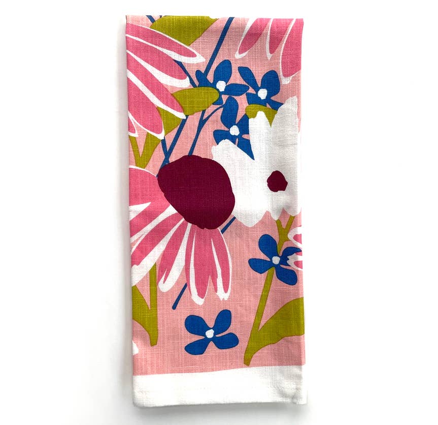 Echinacea Cotton Tea Towel