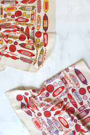 Meat Shop Screen Printed Tea Towel