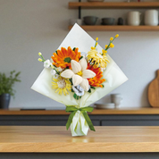 DIY Chenille Flower Bouquet Kit – Orange Mix