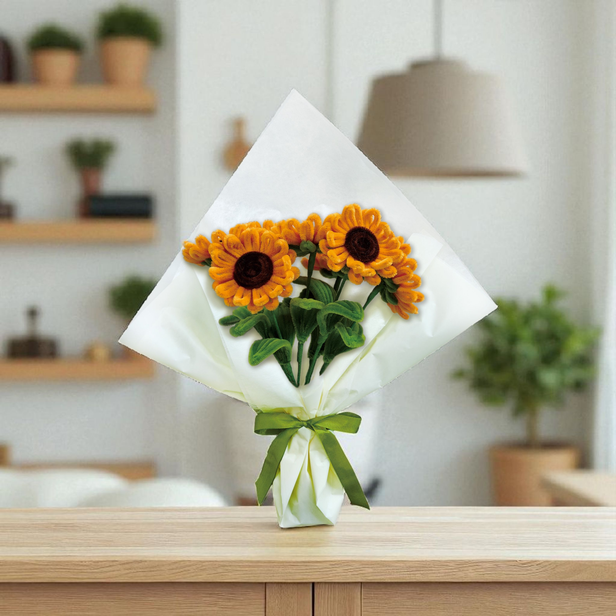 DIY Chenille Flower Bouquet Kit – Sunflower