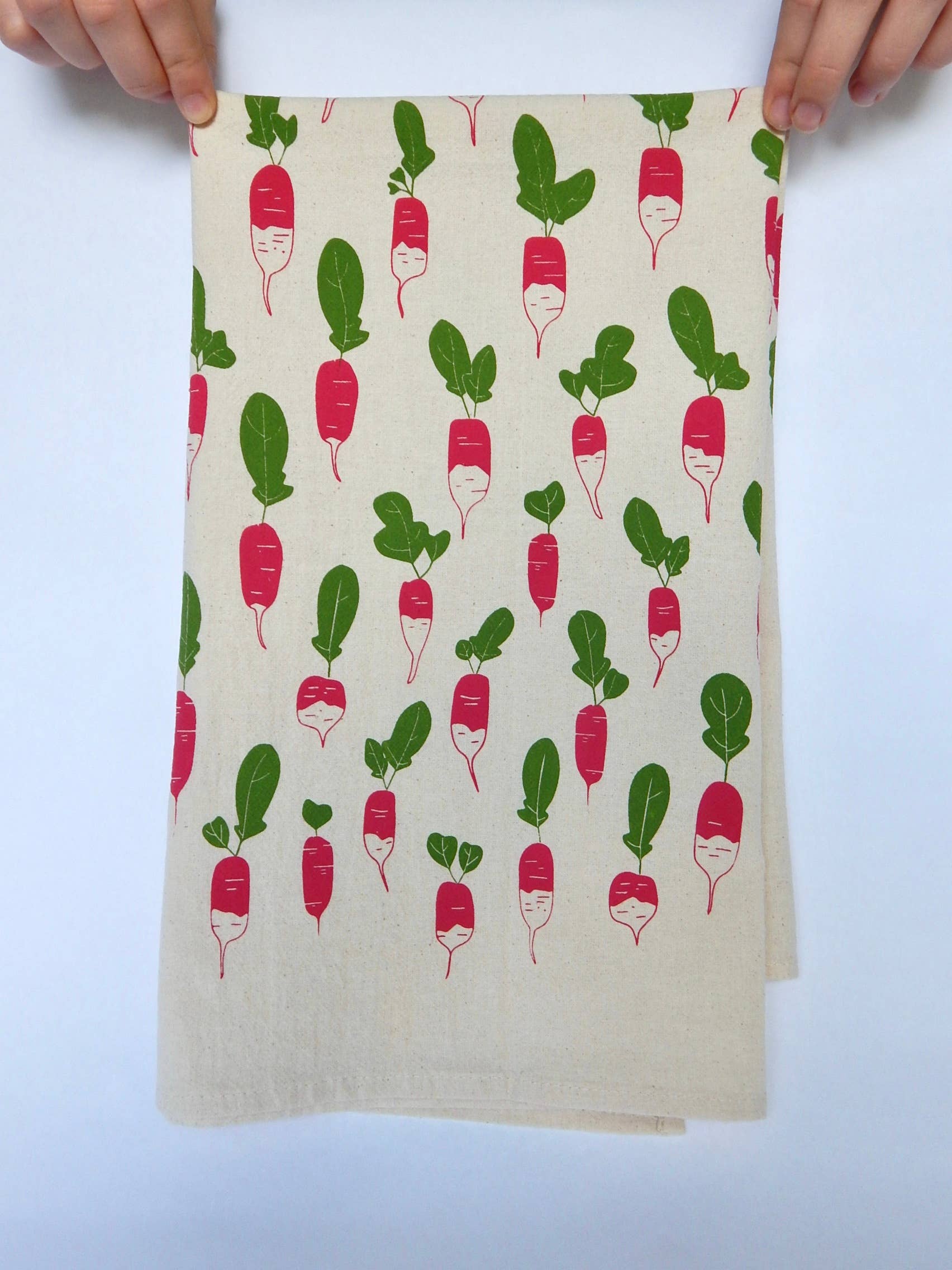 Radish Handprinted Kitchen Tea