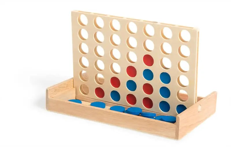 4 In a Row Wooden Game
