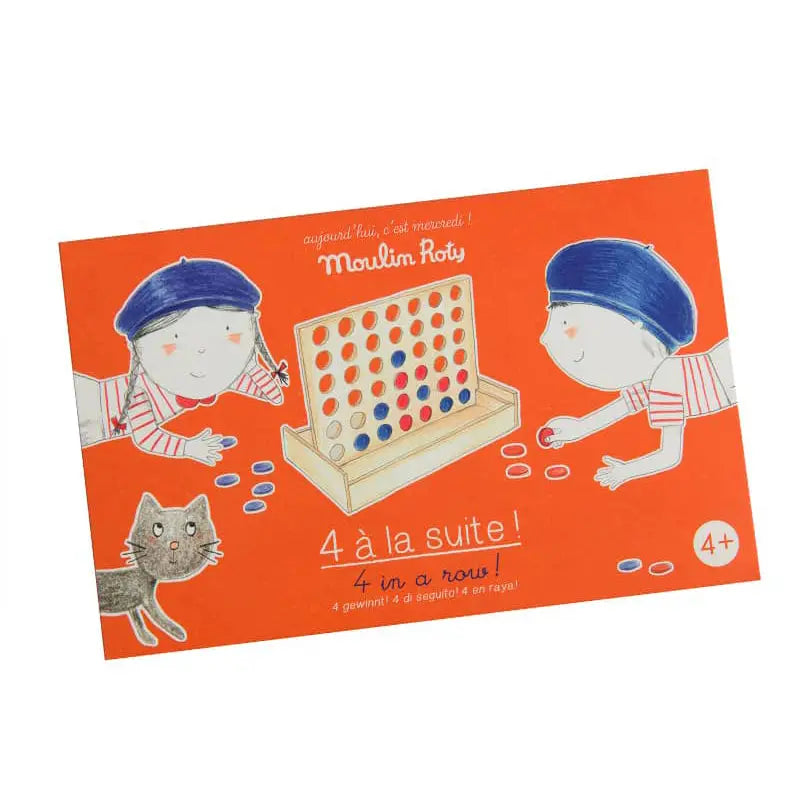 4 In a Row Wooden Game