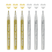 Gold & Silver Extra Fine Tip Acrylic Paint Marker Set Of 6