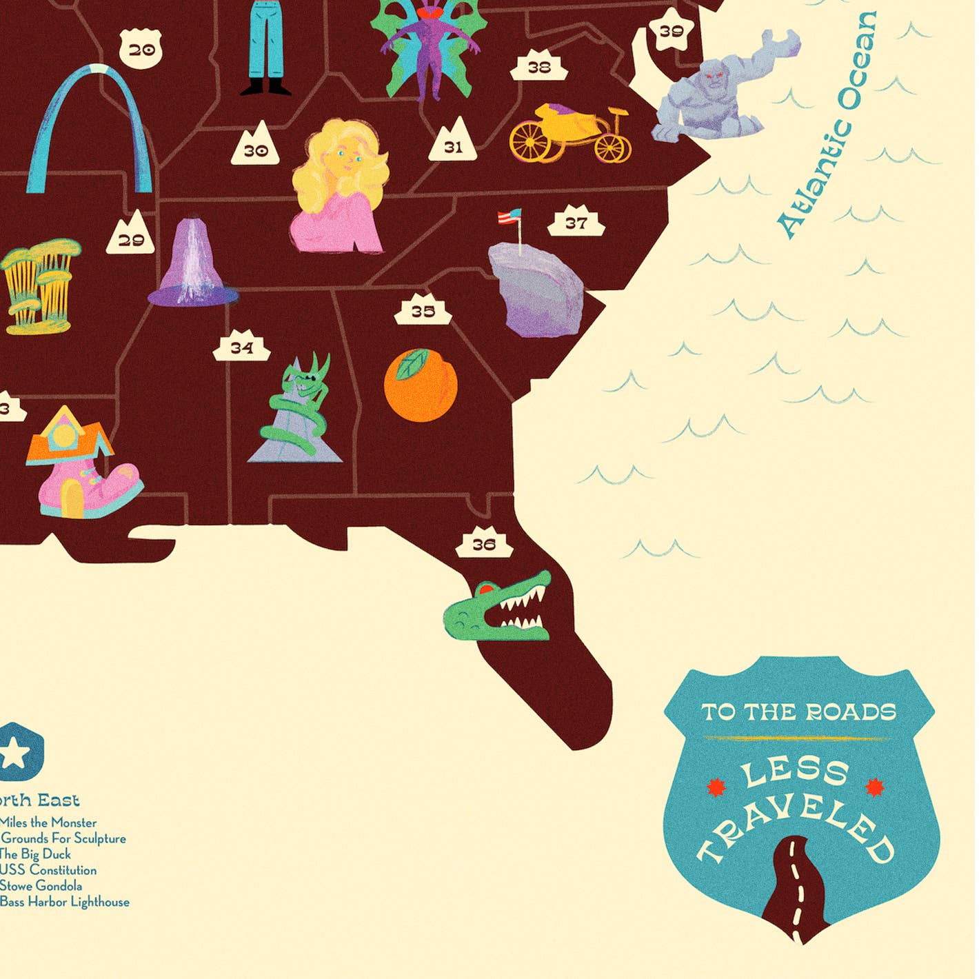 Roadside America print with Stickers - 18" x 24"