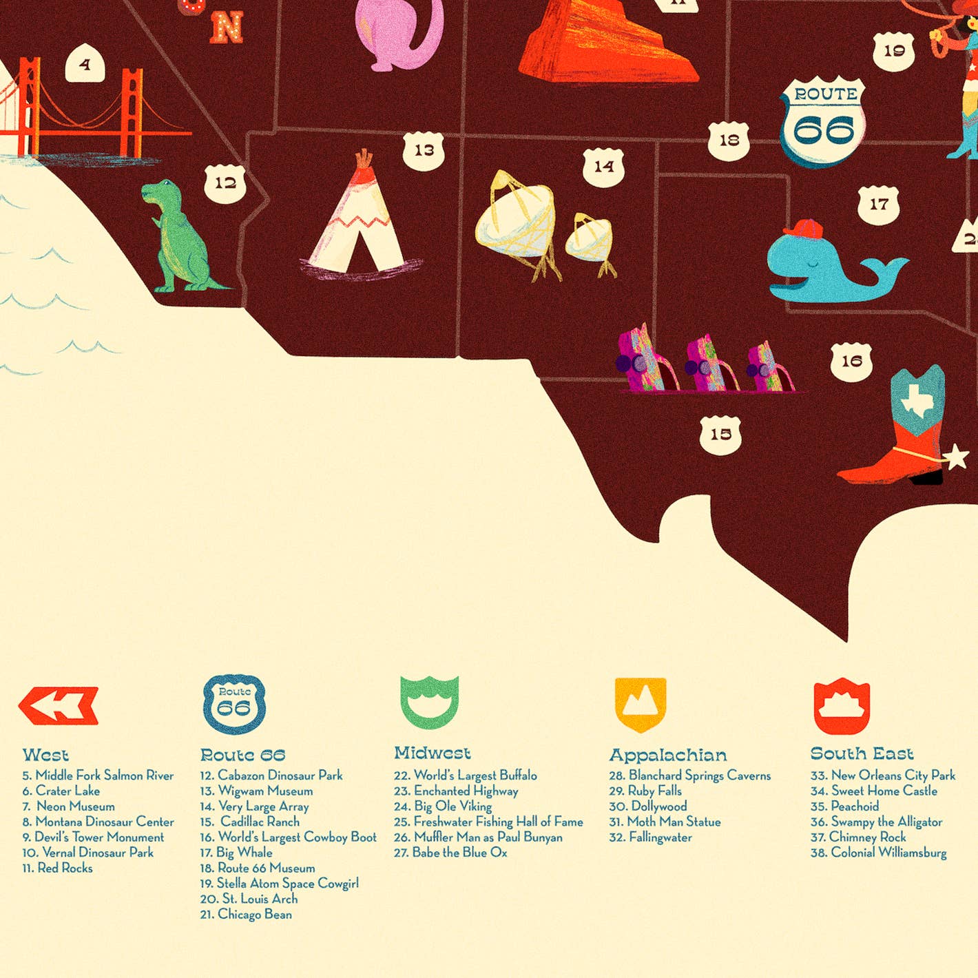 Roadside America print with Stickers - 18" x 24"