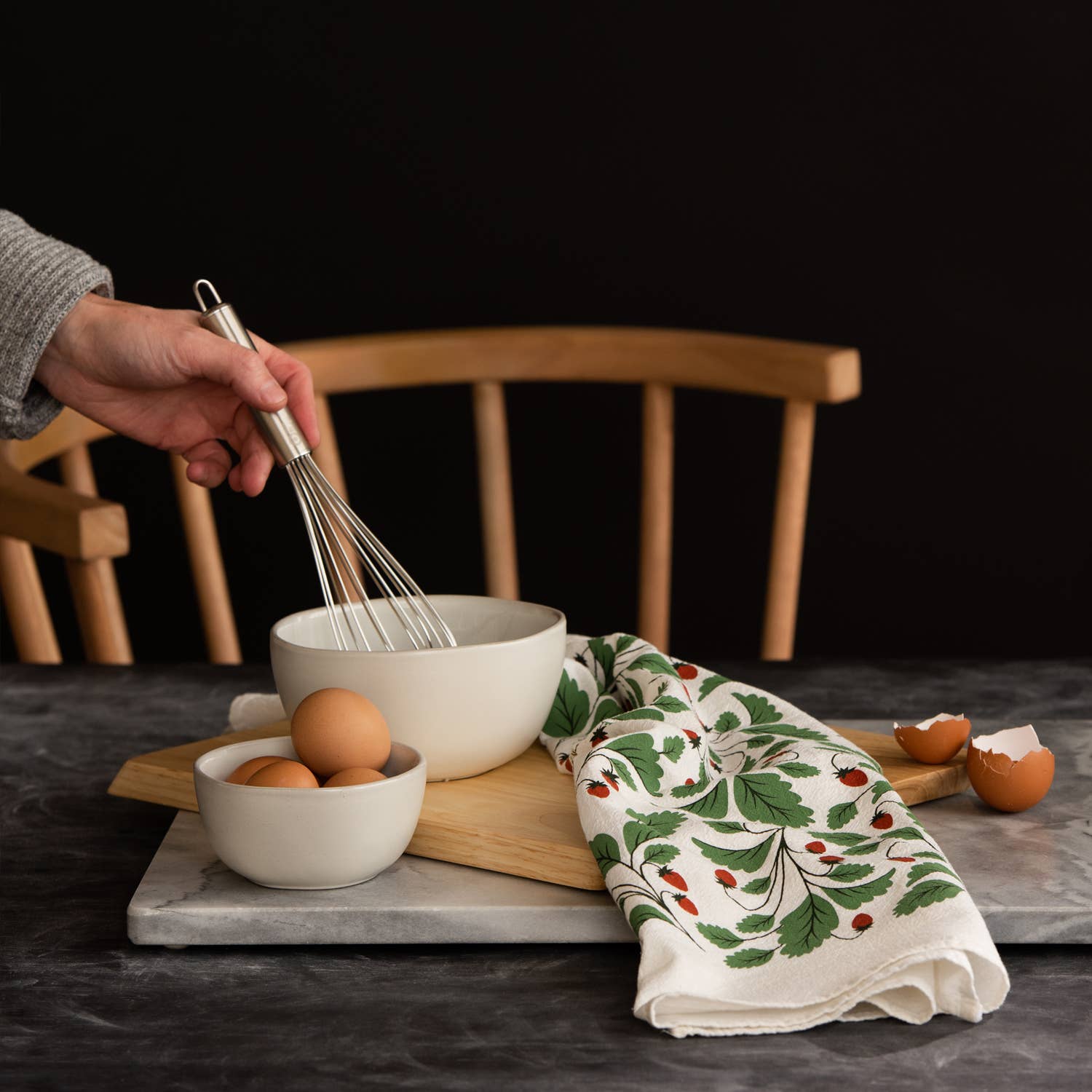 Strawberries Screenprinted Cotton Tea Towel