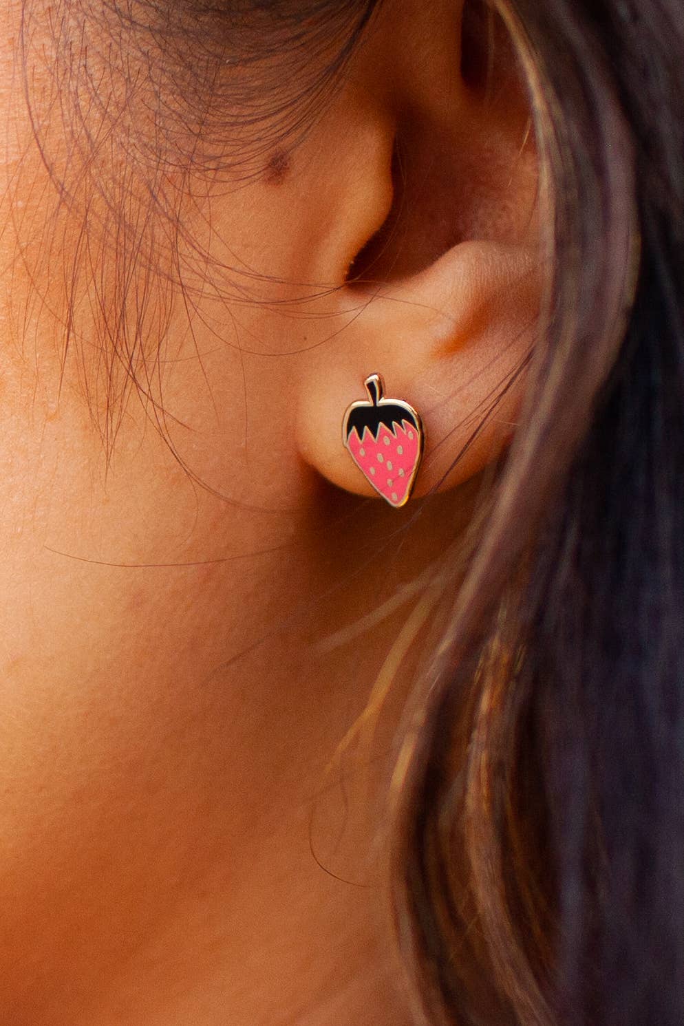 Strawberry Enamel Earrings