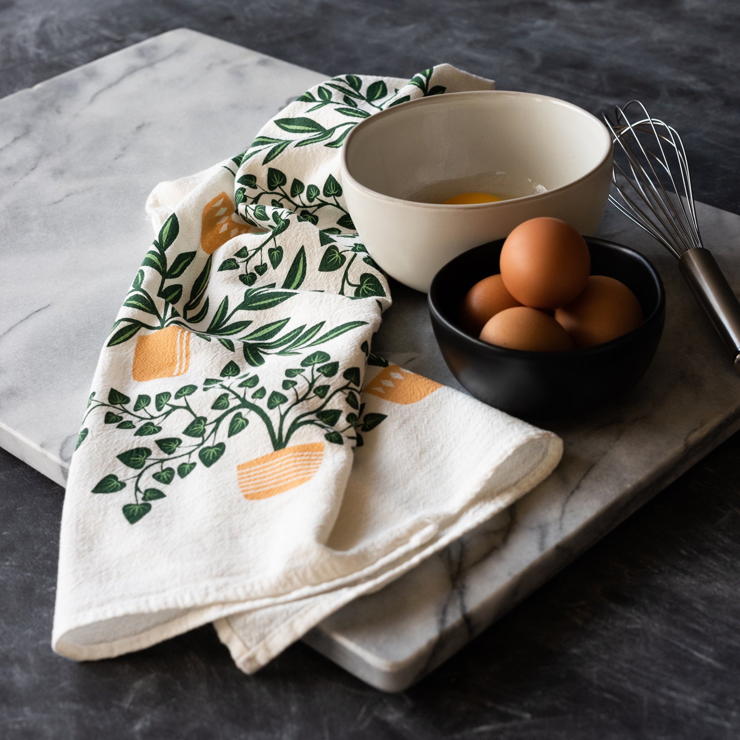 Houseplants Printed Cotton Tea Towel