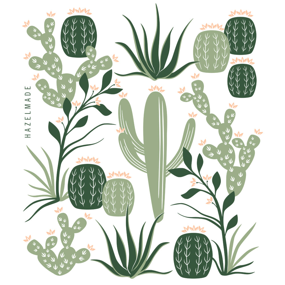Cactus Screen Printed Cotton Tea Towel