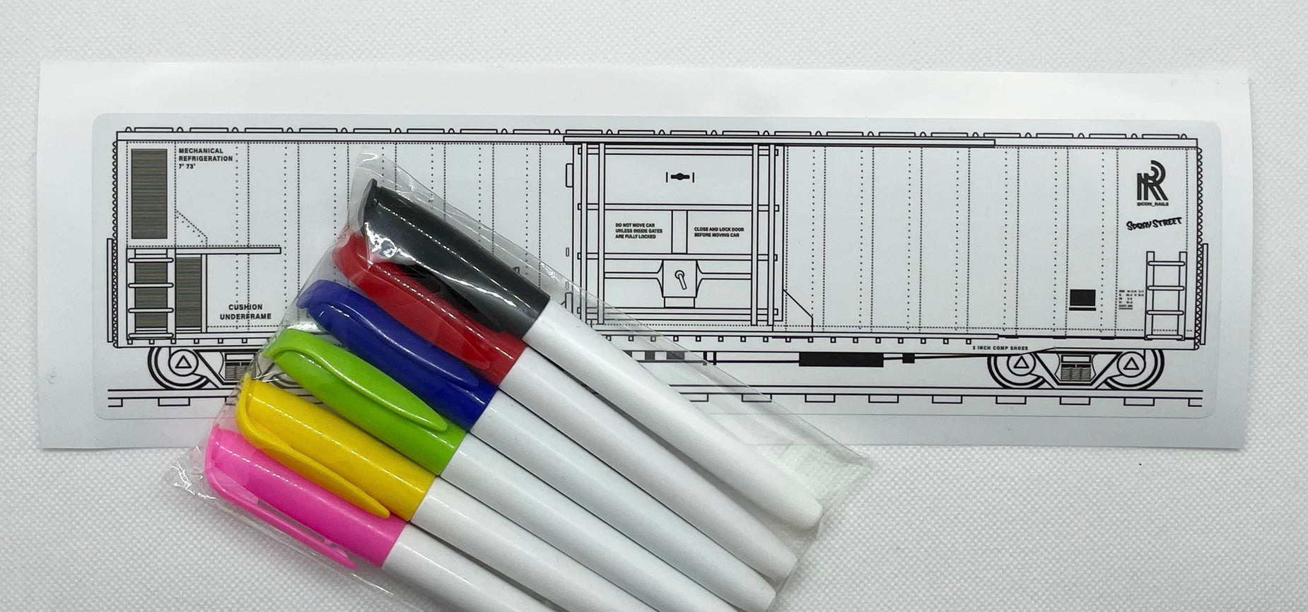 TRAIN-ING CAR Boxcar Dry Erase Sticker - Spray Street (Copy)