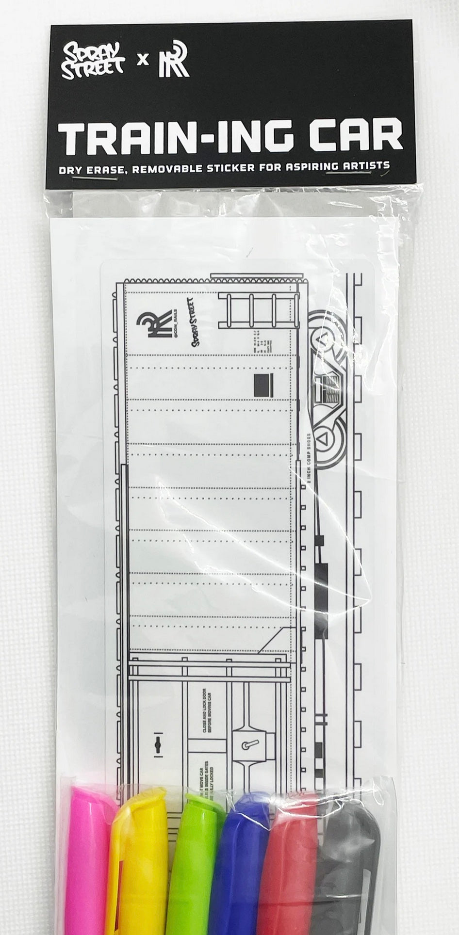 TRAIN-ING CAR Boxcar Dry Erase Sticker - Spray Street (Copy)