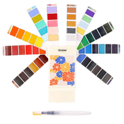Foldable Watercolor Set Of 56 With Water Brush Pen