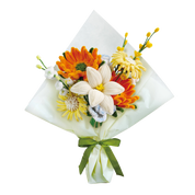 DIY Chenille Flower Bouquet Kit – Orange Mix