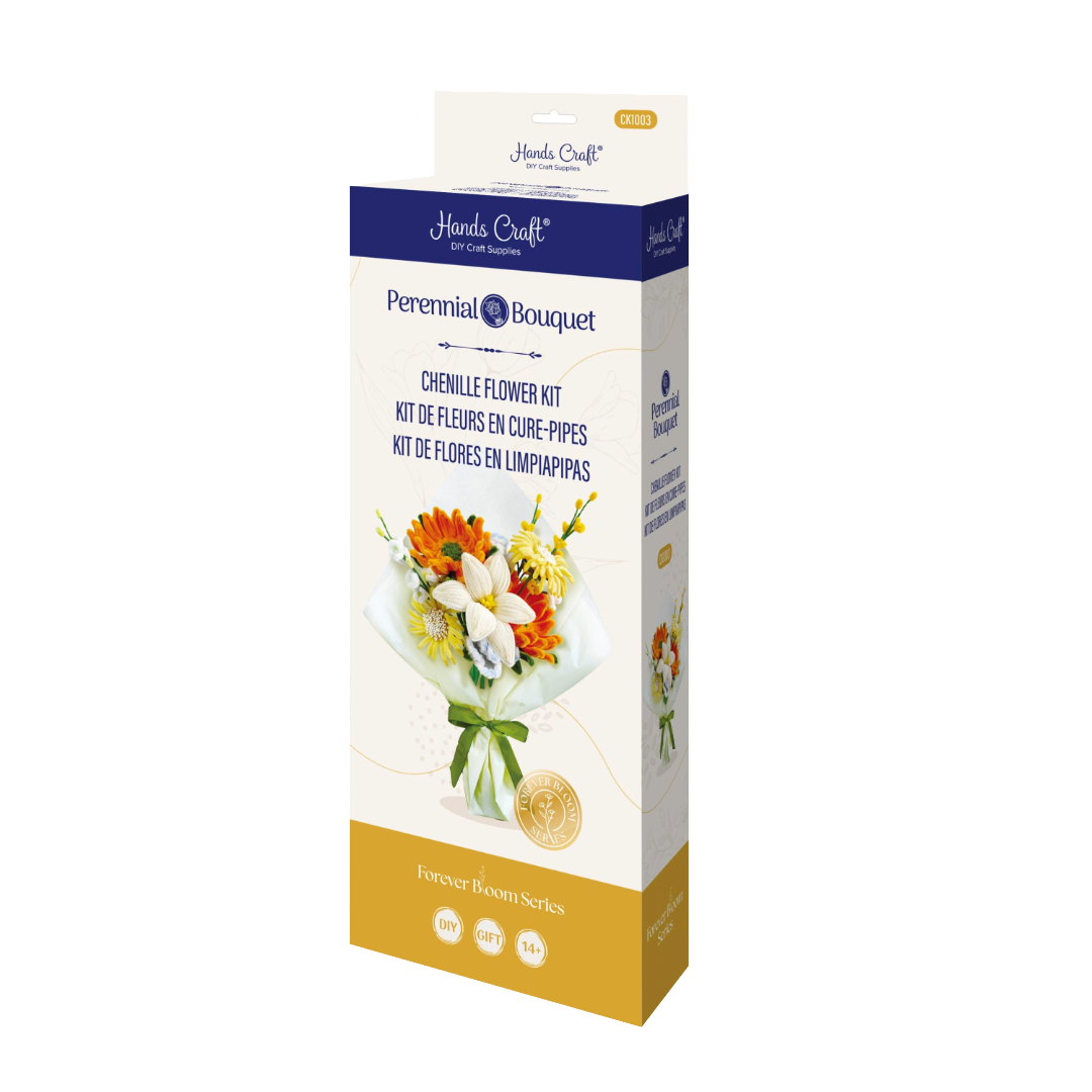 DIY Chenille Flower Bouquet Kit – Orange Mix