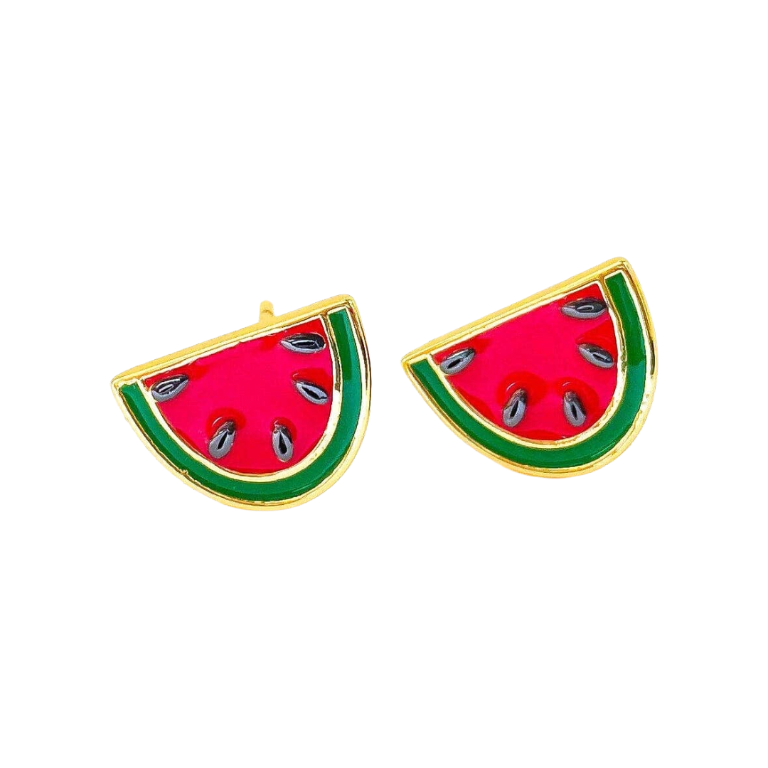 Watermelon Enamel Earrings