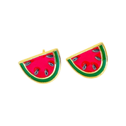 Watermelon Enamel Earrings