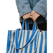 Organic Striped Tote Bag - Blue Stripes or Green Stripes