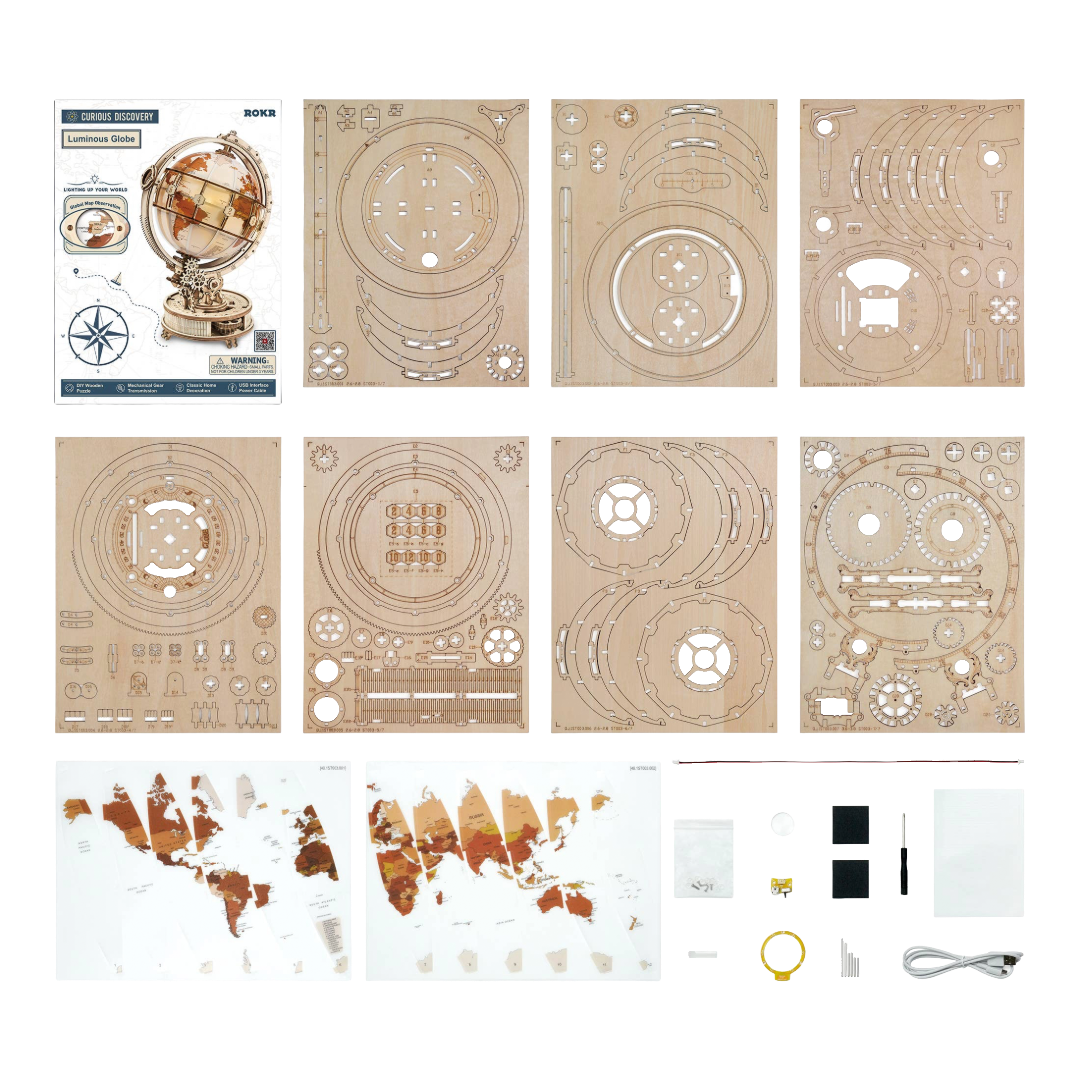 Luminous Globe: DIY Wooden Puzzle