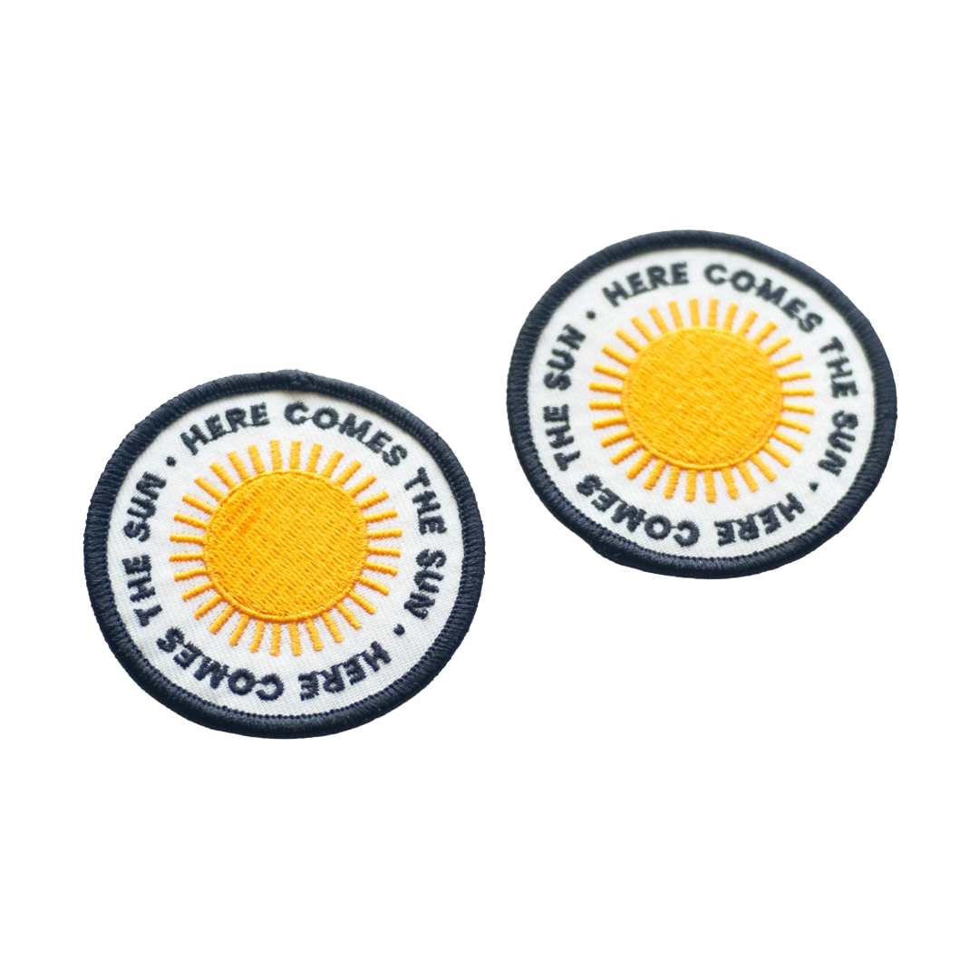Here Comes the Sun Embroidered Iron on Patch