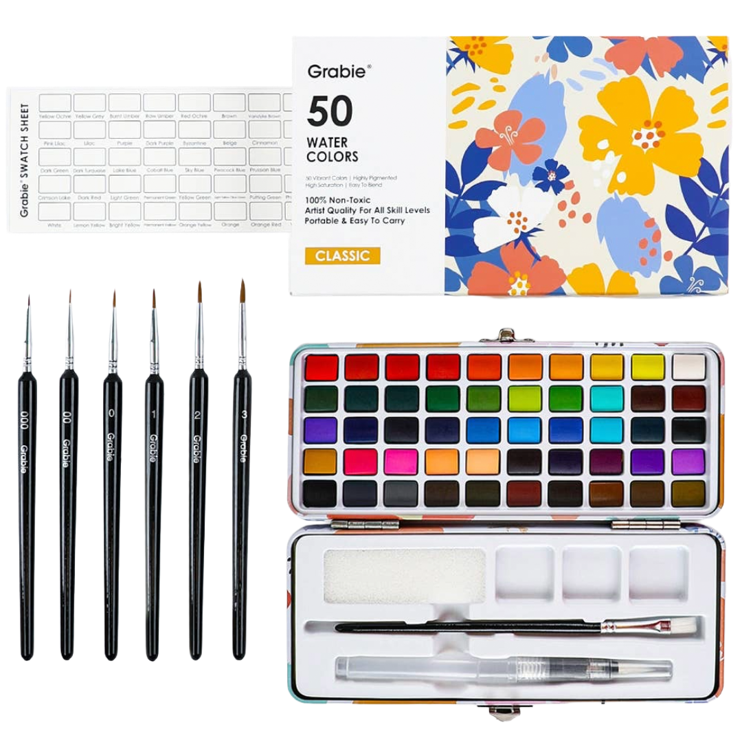 Watercolor Set Of 50 With Brush