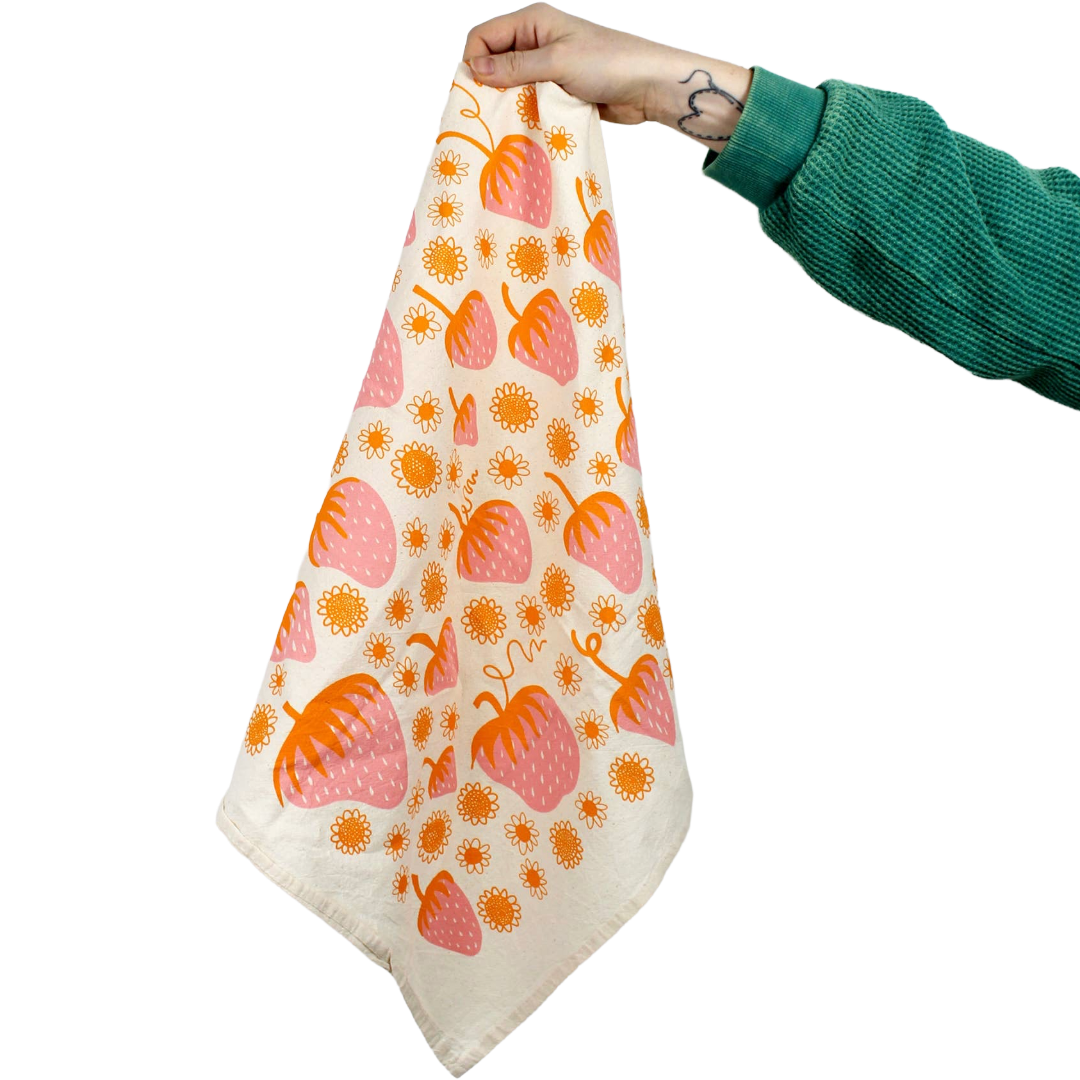 Strawberry Printed Tea Towel