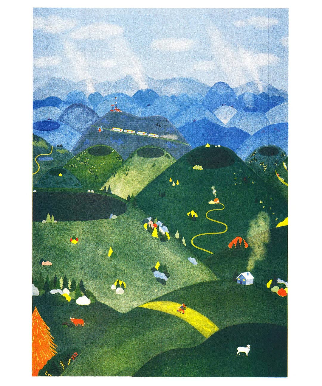 Chaîne des Puys Poster A3 - Charline Collette