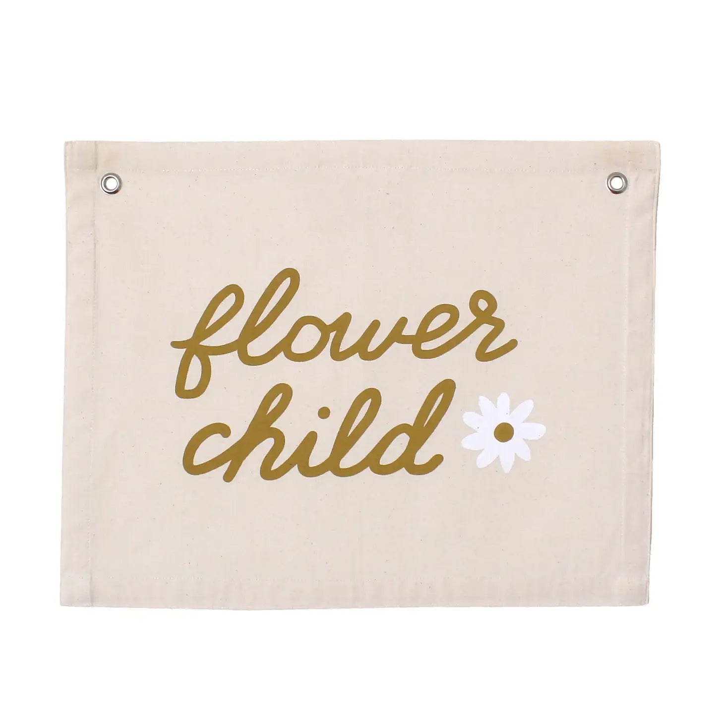 Flower Child Natural Canvas Banner