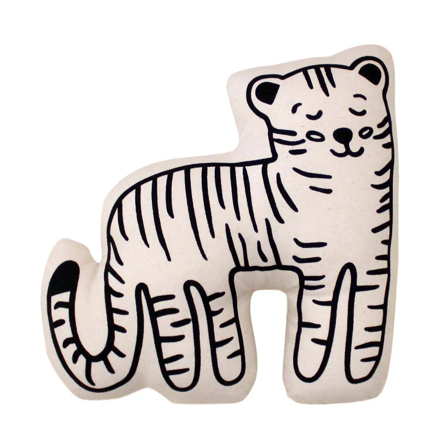 Tiger Natural Canvas Pillow