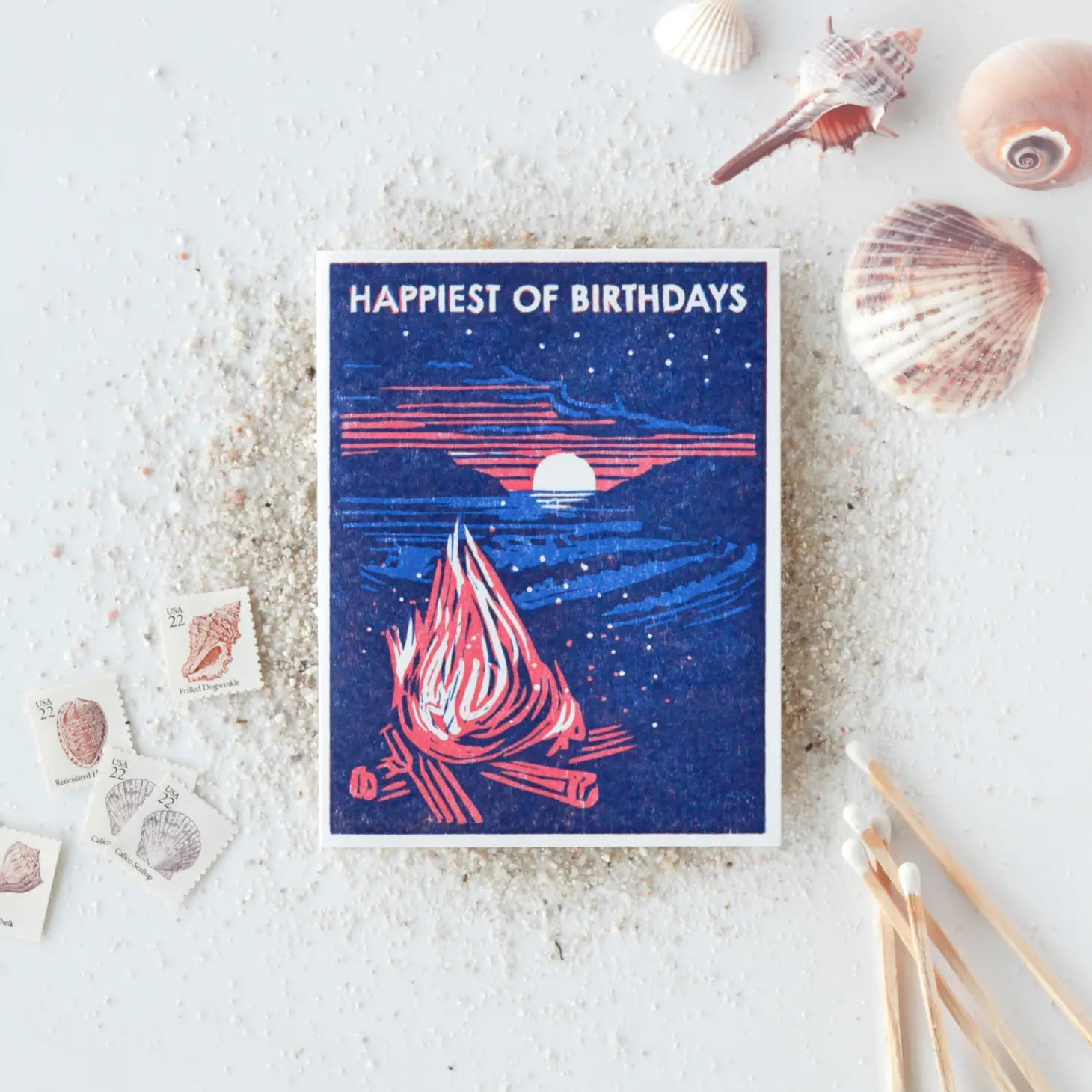 Beach Bonfire Birthday - Greeting Card