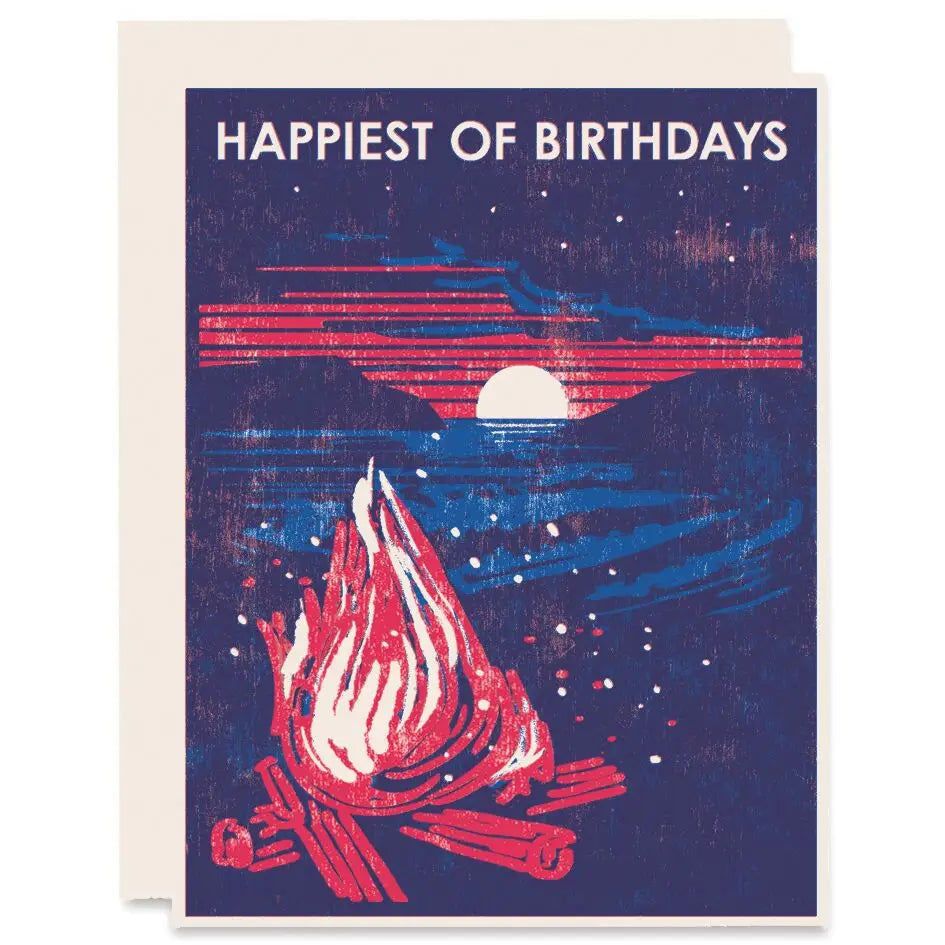 Beach Bonfire Birthday - Greeting Card