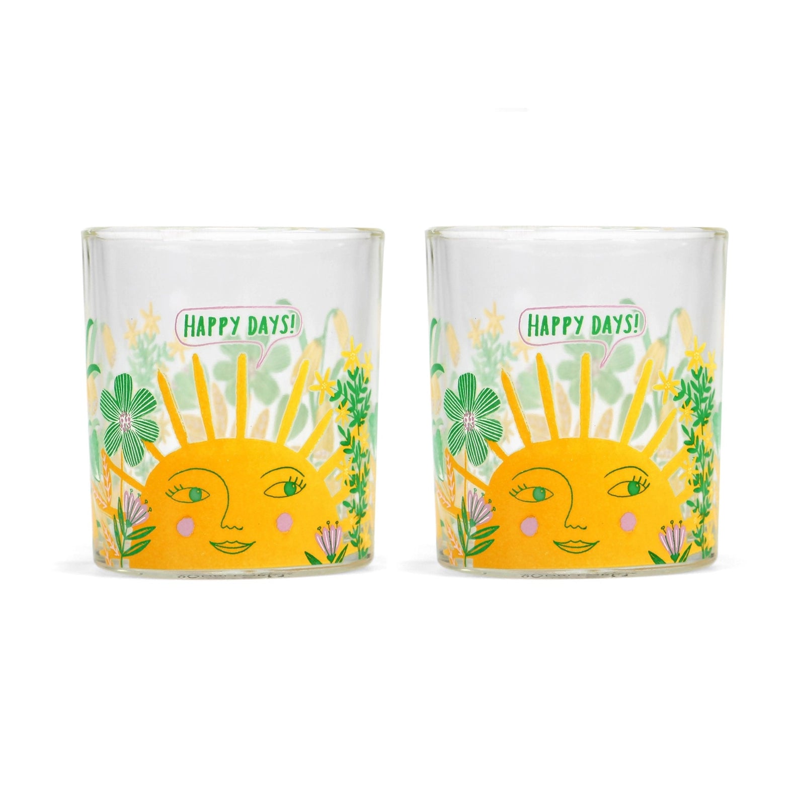 Happy Days Drinking Glasses - Set of 2