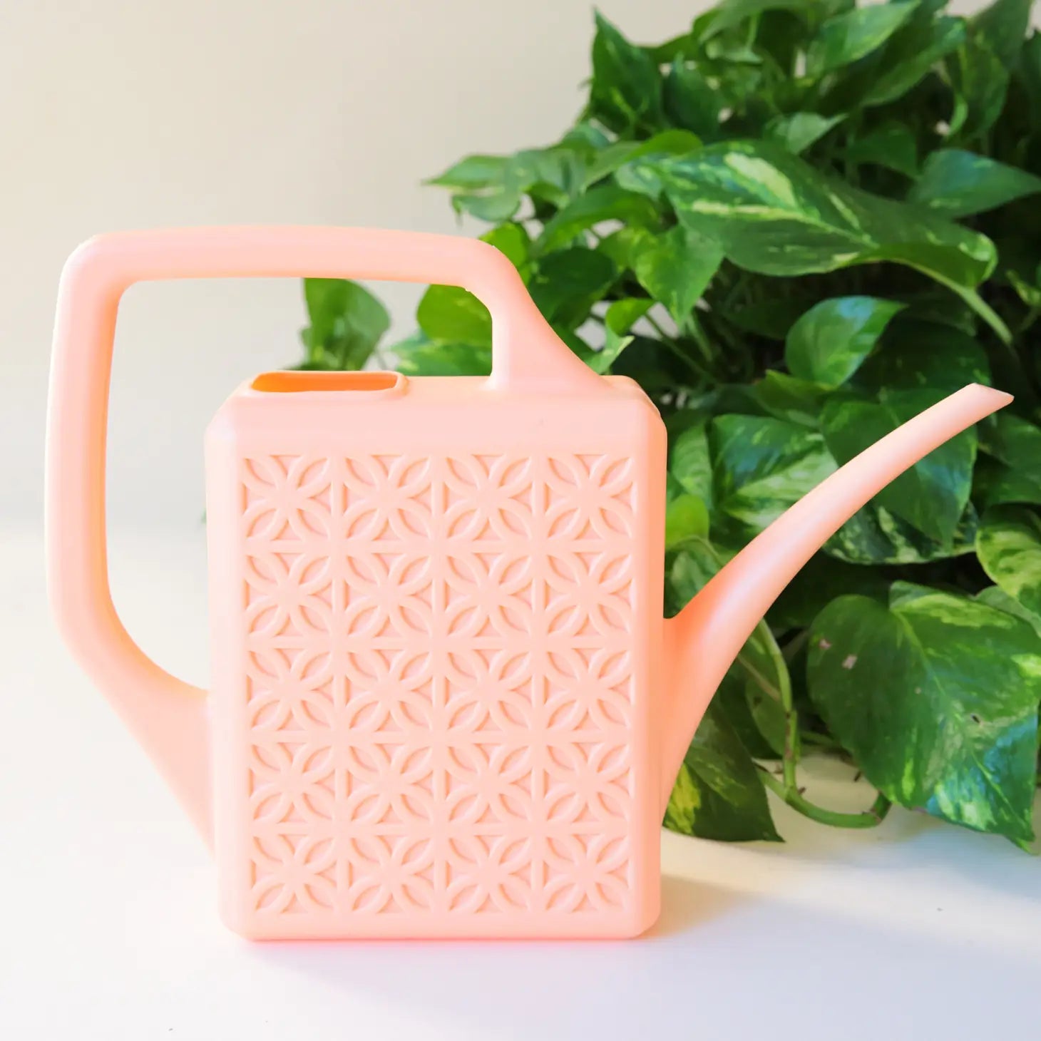 Breeze Block Recycled Plastic Watering Can - Peach