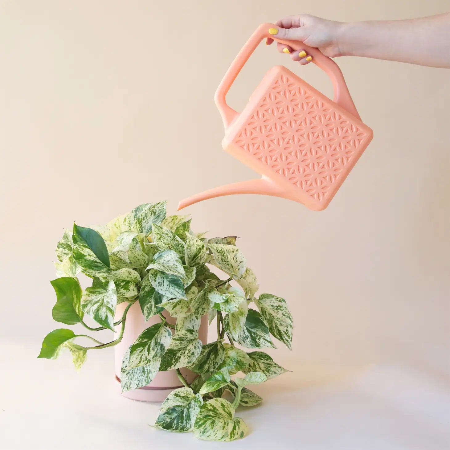 Breeze Block Recycled Plastic Watering Can - Peach