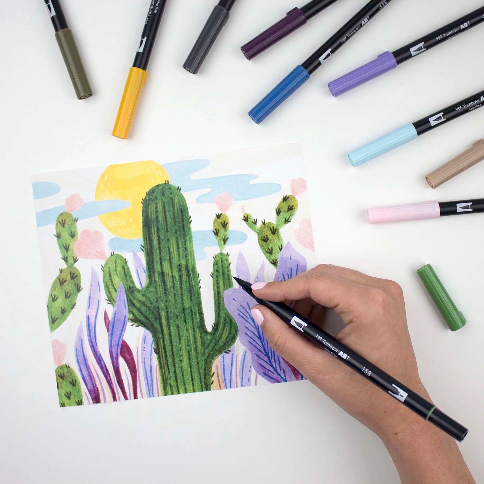 Desert Flora Dual Brush Art Markers - 10 Pk