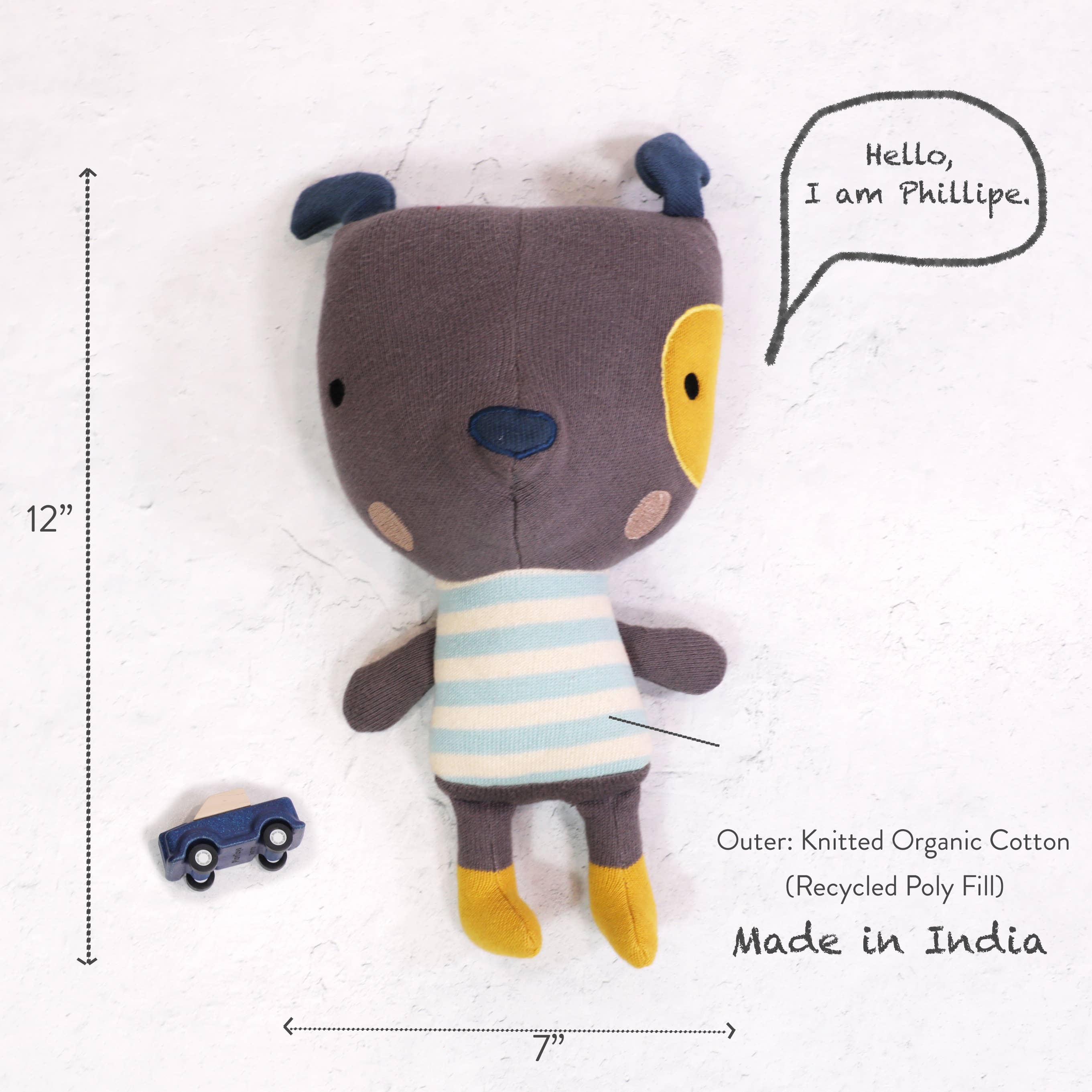 Phillipe Organic Cotton Dark Grey Dog