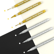 Gold & Silver Extra Fine Tip Acrylic Paint Marker Set Of 6