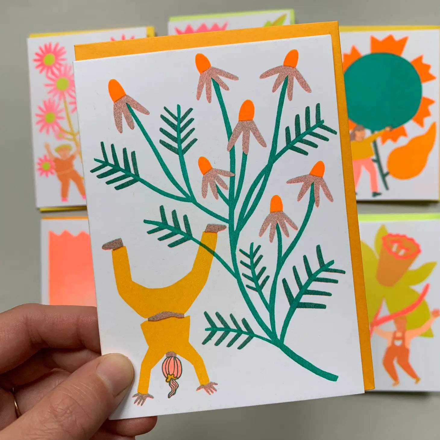 Chamomile Blooming - Risograph Printed Greeting Card