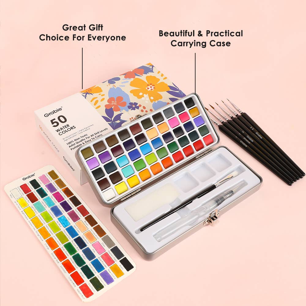 Watercolor Set Of 50 With Brush