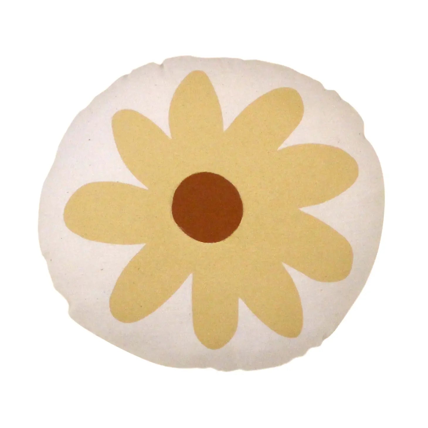 Natural Canvas Daisy Pillow