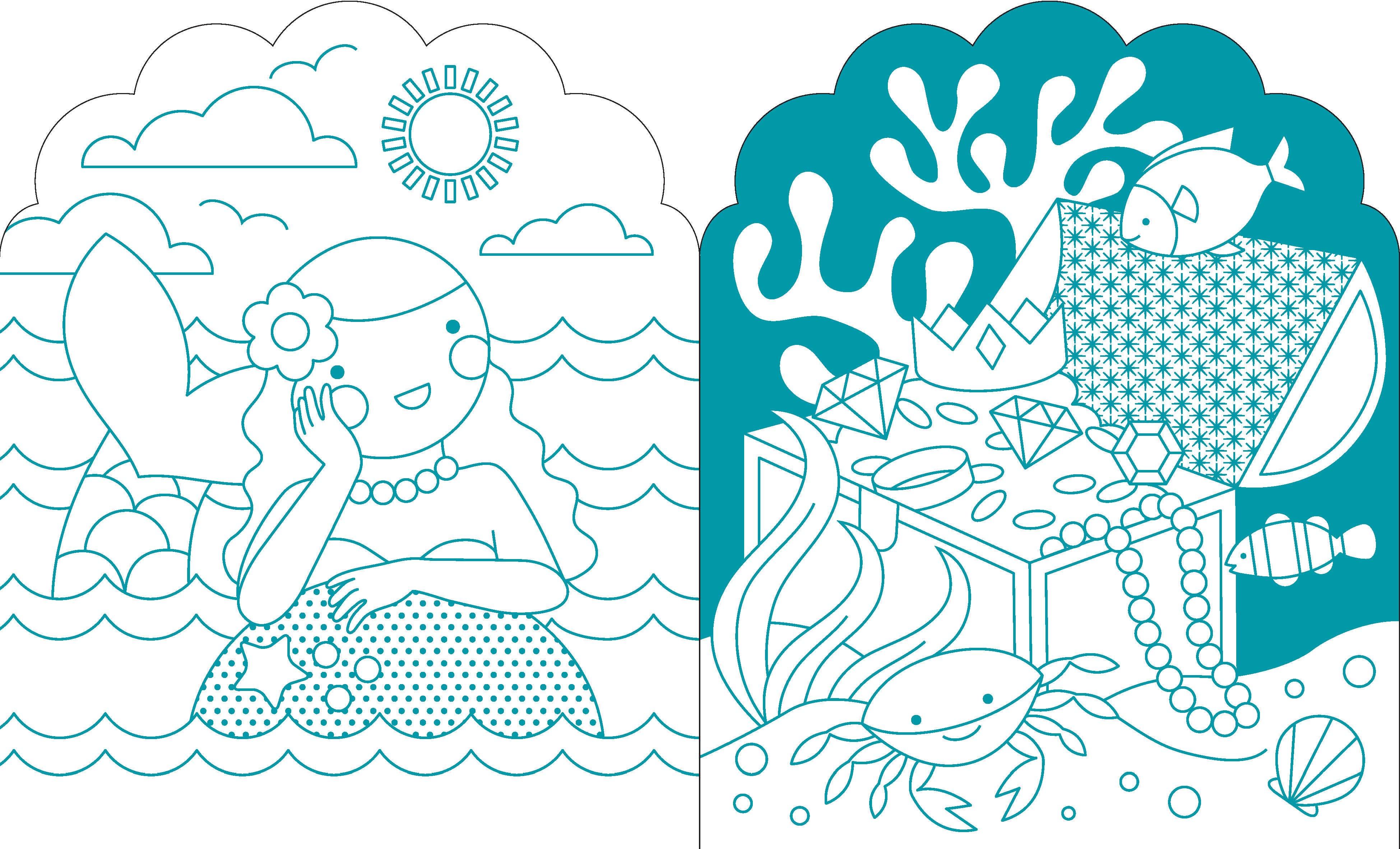 Mermaids Coloring Book With Stickers