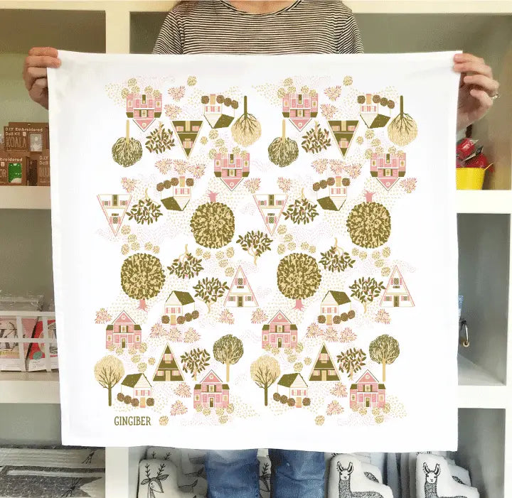 Cottages Tea Towel