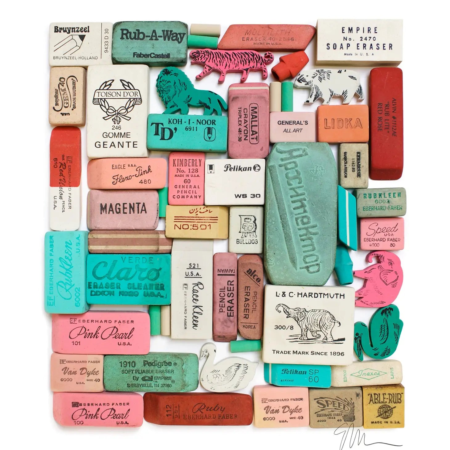 Eraser Arrangement no.7 - Giclee Print by Lisa Congdon