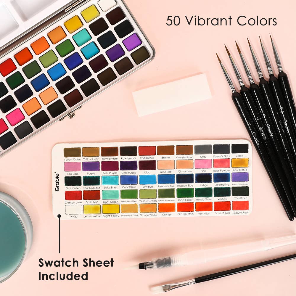 Watercolor Set Of 50 With Brush
