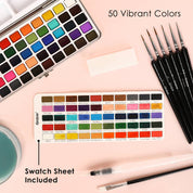 Watercolor Set Of 50 With Brush