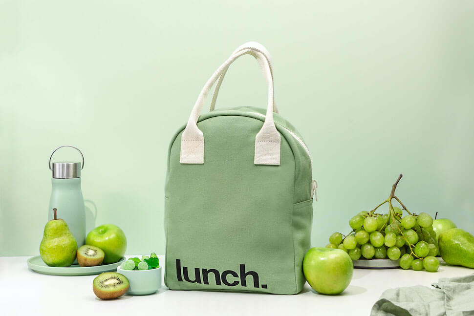 Green Organic Cotton Lunch Bag