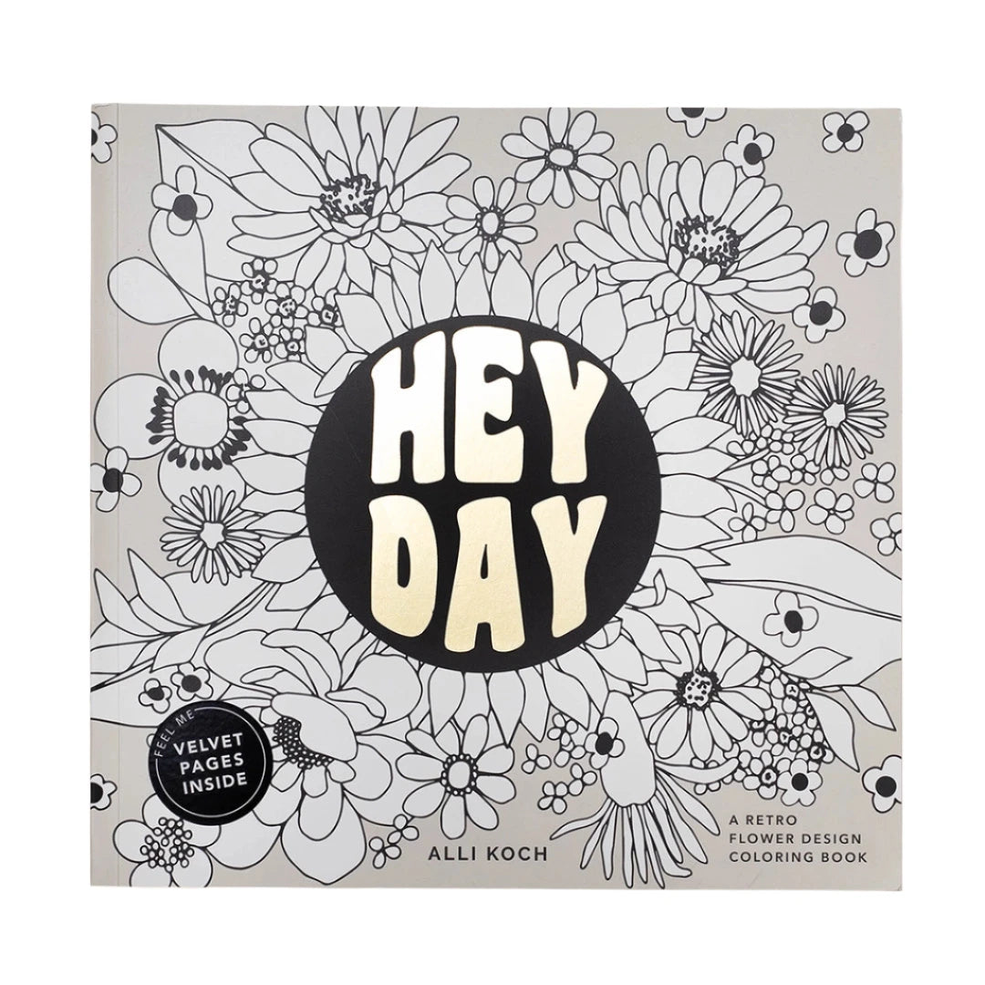 Hey Day Retro Flower Design Coloring Book