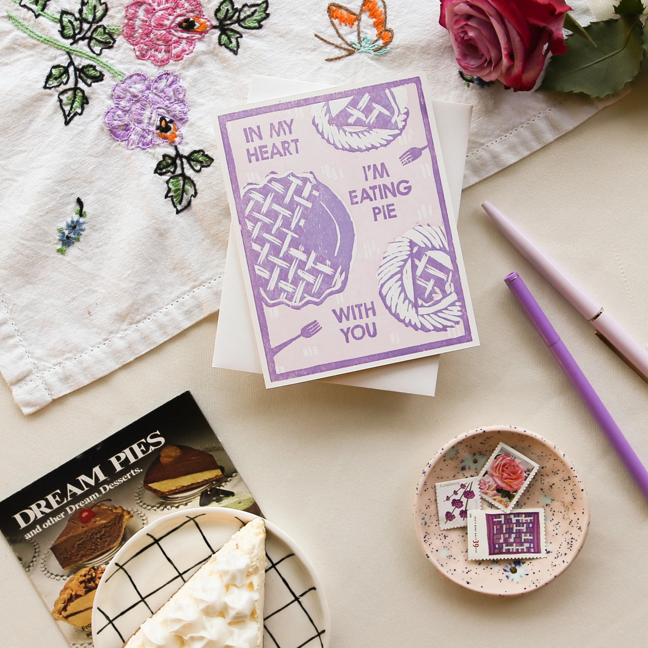 In My Heart I'm Eating Pie With You - Greeting Card